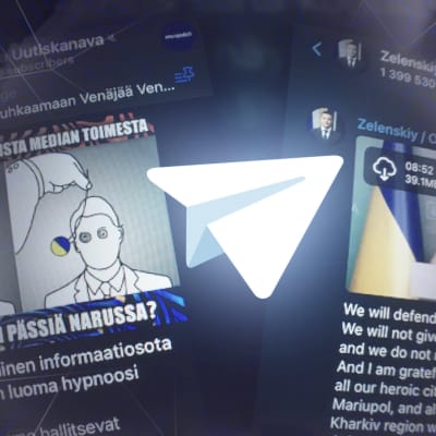 Kuvituskuva jossa kuvakaappauksia Telegramista.