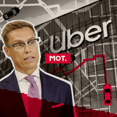 Kuvakollaasi: Alexander Stubb, taustalla Uber-yhtiön toimitila ja tiekarttaa