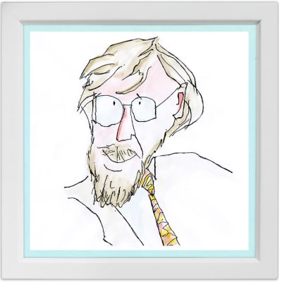 Lassi Rajamaan piirros säveltäjä Paavo Heinisestä.