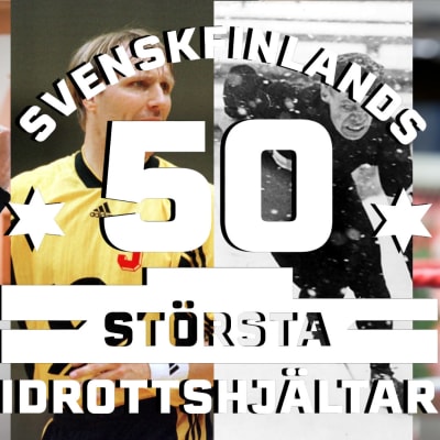 Svenskfinlands 50 största idrottshjältar-bild med Mikael Källman, Marcus Grönholm, Eva Wahlström och Clas Thunberg.