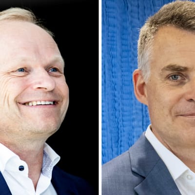 Kahden kuvan yhdistelmä, joista toisessa on Nokian toimitusjohtaja Pekka Lundmark ja toisessa Koneen toimitusjohtaja Henrik Ehrnrooth.