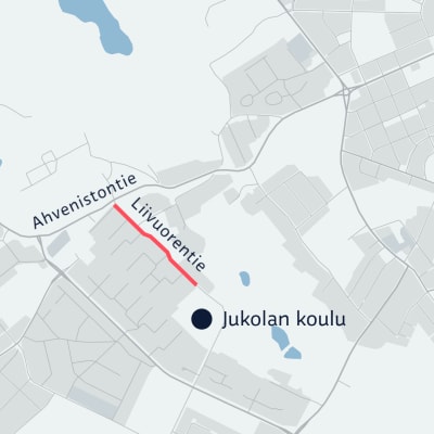 Kartta näyttää, missä sijaitsee Liivuorentie.