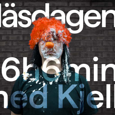 Kjell Simosas i peruk och clownnäsa inför Näsdagen.