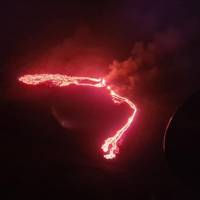 Vulkanutbrott i närheten av Fagradalsfjall, Island.