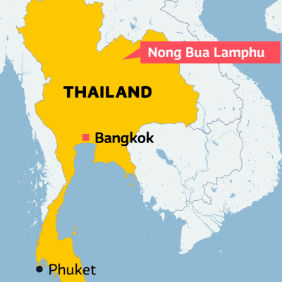 Karta över Thailand.