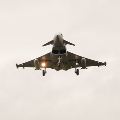 Ison-Britannian ilmavoimien Eurofighter Typhoon -hävittäjä,