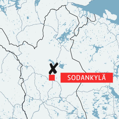 Karta över norra Finland och angränsande områden.