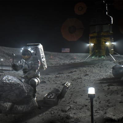 Astronautit Kuun pinnalla