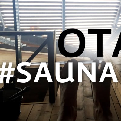 Kuva uudestä Löyly-saunasta. Tekstiä kuvassa: "Ota #saunakuva"