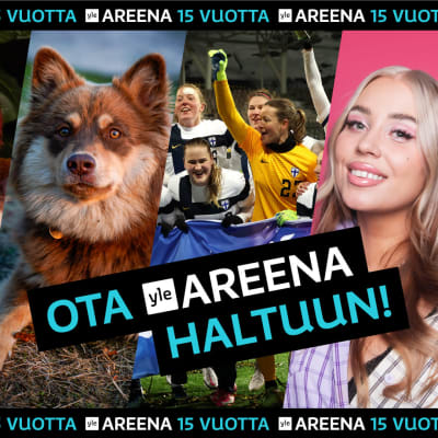 Kollaasissa kasvokuvat Arttu Wiskarista, Ronja Stanleysta, Akka-koirasta ja Katri Norrlinista. Lisäksi kuvassa osa Helmareiden joukkueesta.