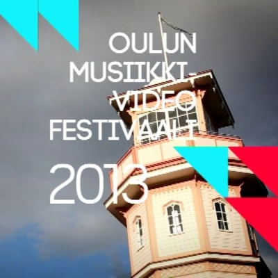 Yle live Oulun musiikkivideofestareilla -ohjelman tunnus. Taustalla Oulun linnan torni