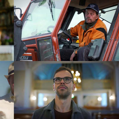 Ett collage av fyra bilder på två män och två kvinnor.