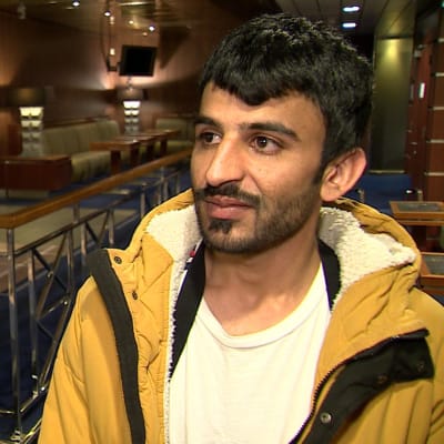 Ung asylsökande ombord på M/S Galaxy i Amsterdam