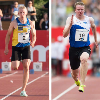 Juoksijat Samuli Samuelsson, Samuel Purola ja Viljami Kaasalainen