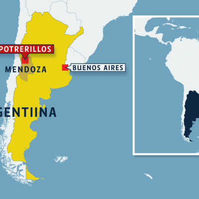 Kartta Argentiinasta.
