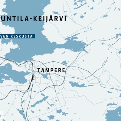 Kartta Asuntila-Keijärvi -alueesta Ylöjärvellä.