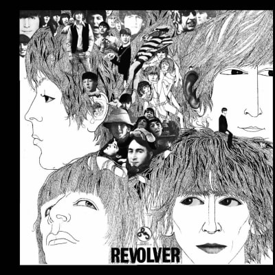 Skivomslaget till the Beatles Revolver