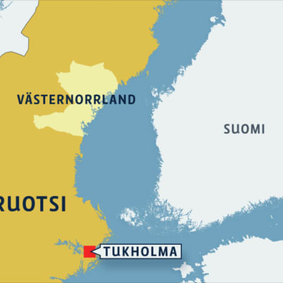 Ruotsin kartta, jossa Västernorrlandin lääni.