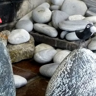 Taideteos Varkauden naivisti näyttelyssä.