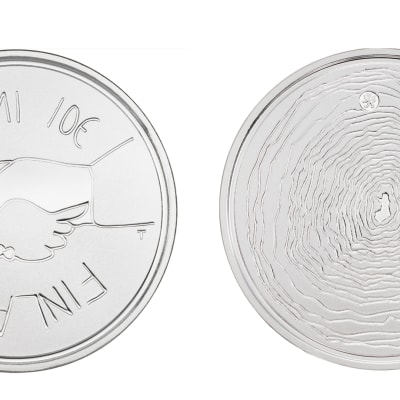 Suomi 100 vuotta -juhlaraha, hopeaa.