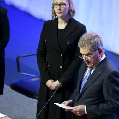 Presidentti Sauli Niinistö pitää avajaispuheen vuoden 2017 valtiopäivien avajaisissa Finlandia-talon Finlandia-salissa Helsingissä 2. helmikuuta 2017. 