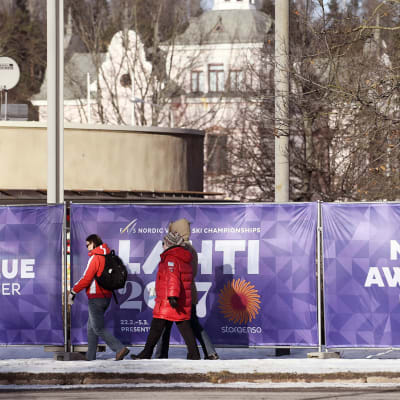 Katunäkymä Lahdesta MM-kisojen aikaan.