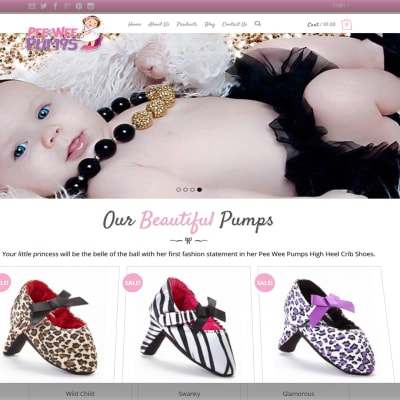Kuvakaappaus peeweepumps.com -nettisivuilta.