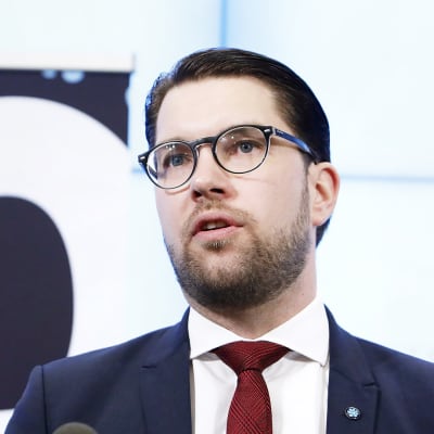 Ruotsidemokraatit-puolueen puheenjohtaja Jimmie Åkesson.