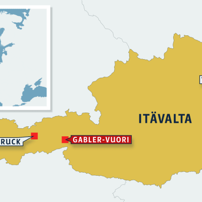 Kartta Itävallasta.