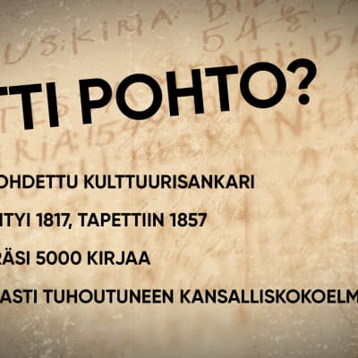 Infografiikka, jossa kerrotaan kuka oli Matti Pohto.