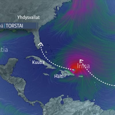 Hurrikaani Irma liikkuu Karibialla