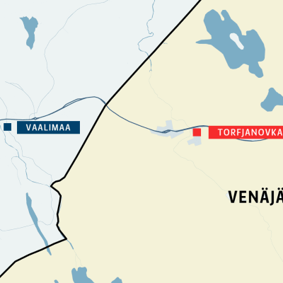 Kartta Vaalimaa Torfjanovkan kylä