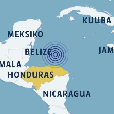 Karibianmeren alueen kartta.