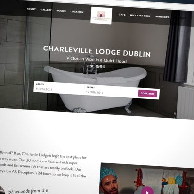 Charleville Lodge -hotellin nettisivu