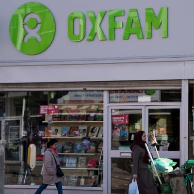Oxfamin toimipiste Lontoossa 17. helmikuuta.