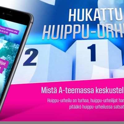 Kuvassa on puhelin ja ohjeet, mitä ja miten A-teeman lähetyksen sisällöstä voi äänestää