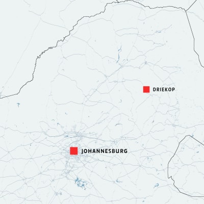 Driekop merkittynä kartalle.