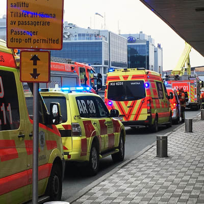Brandlarm på Helsingfors-Vanda flygplats. 