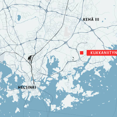 Kartta, johon on merkitty kukkaniityntie Helsingin Vartiokylässä.
