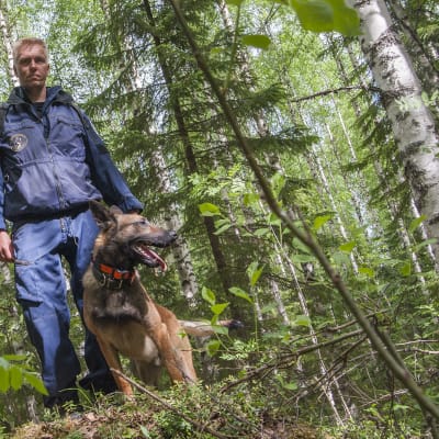 Poliisi ja koira.
