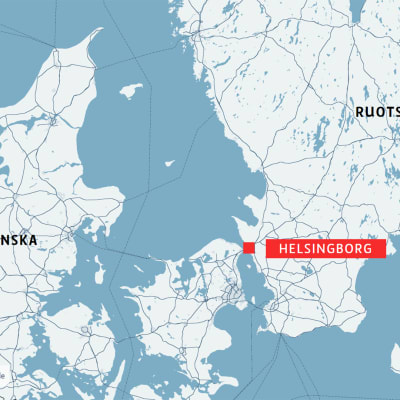 ruotsin kartta jossa Helsingborg