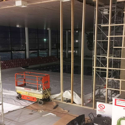 Kemin uimahallin kattoremontti joulukuussa 2018