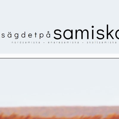 Skärmdump från nätsidan Säg det på samiska.