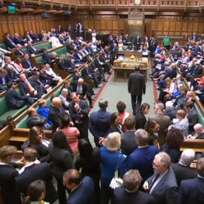 Brittiska parlamentet i session.