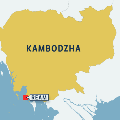 Ream Kambodzhan kartalla.