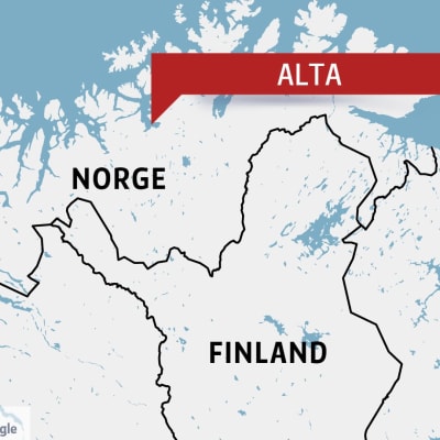 Alta i Nord-Norge på en karta.