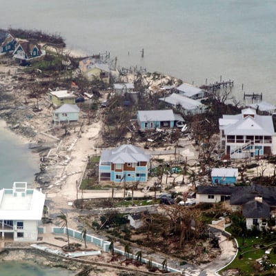 Ilmakuvaa Dorianin tuhoista Bahamasaarilla 3. syyskuuta. 