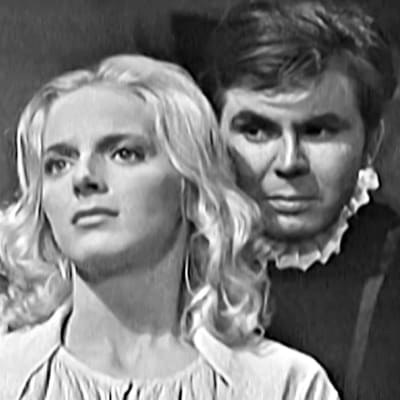 Algot Böstman som Daniel Hjort och Sara Arnia som Sigrid Stålarm i filmen Daniel Hjort,1962