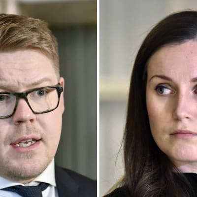 Statsministerkandidaterna Sanna Marin och Antti Lindtman. 