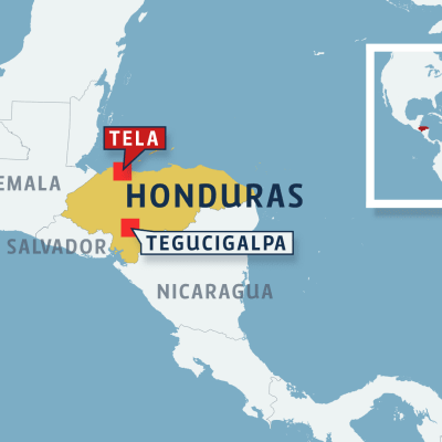 Honduras kartta.